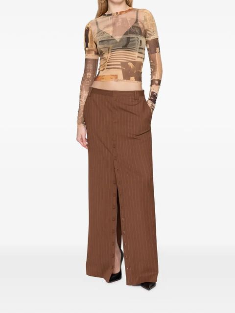 Jean Paul Gaultier striped maxi skirt - Brown - zdjęcie produktu nr 2