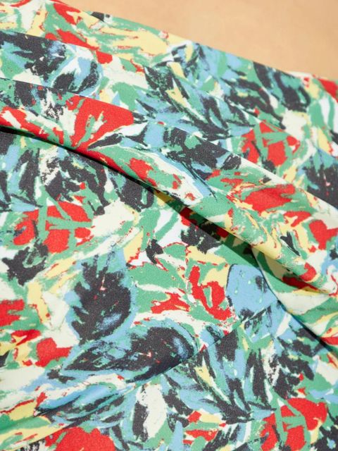 GANNI floral-print one-shoulder swimsuit - Blue