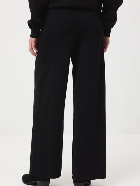 Medicine spodnie damskie kolor czarny szerokie medium waist