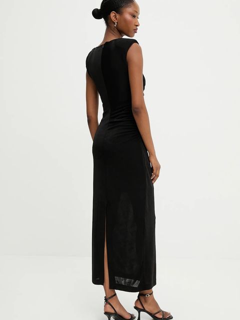 Answear.LAB sukienka kolor czarny maxi dopasowana