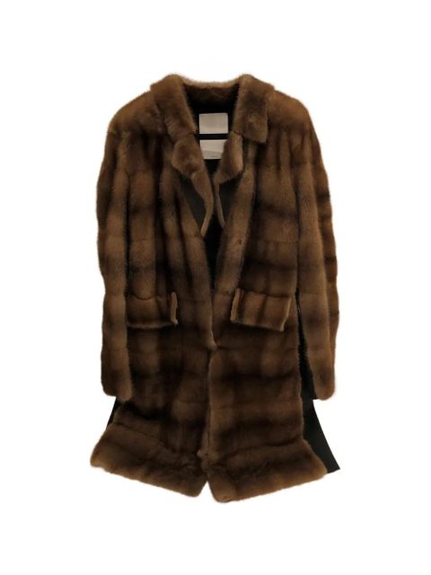 Valentino Garavani fur-panelled notched-lapel jacket - Brown - zdjęcie produktu nr 1