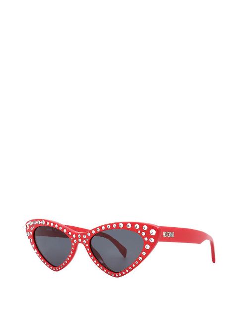 Moschino crystal-embellished cat-eye sunglasses - Red - zdjęcie produktu nr 2