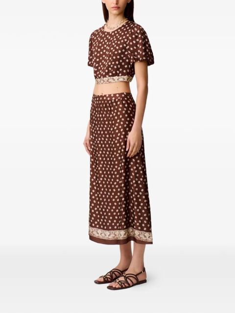 Claudie Pierlot floral print tie-fastening blouse - Brown