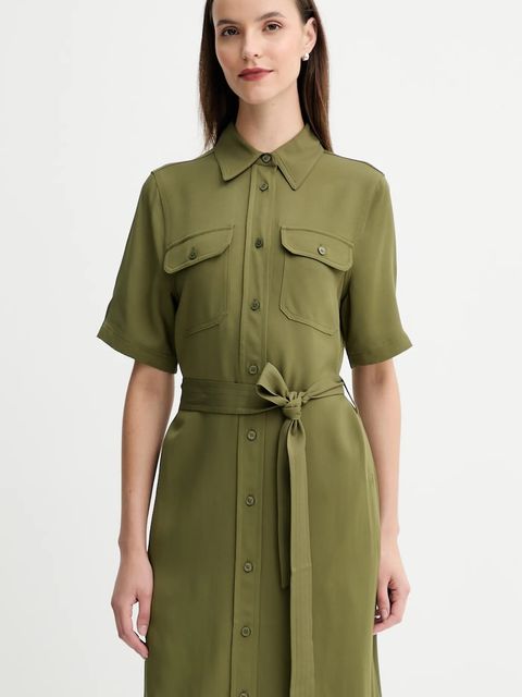 Gant sukienka kolor zielony midi prosta 4503438