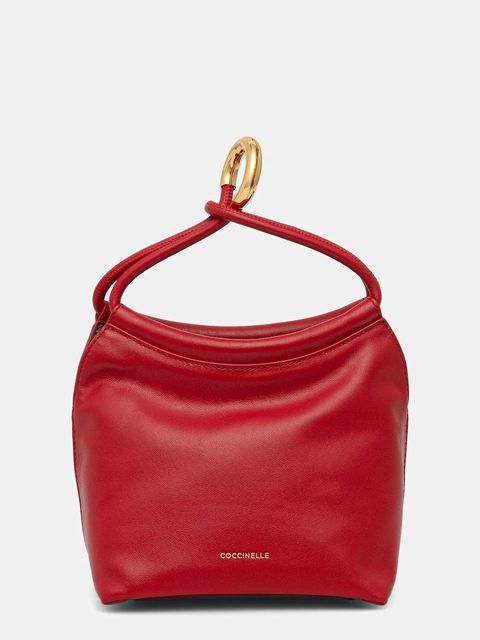 Coccinelle torebka skórzana FINN POUCH kolor czerwony E1 UAA 58 01 01 - zdjęcie produktu nr 1