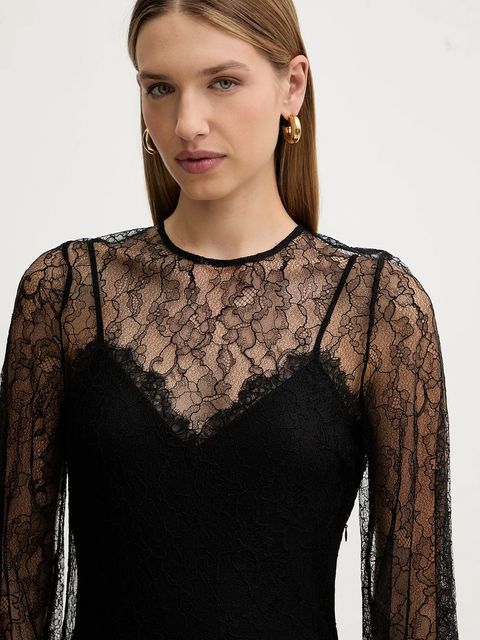 Twinset sukienka kolor czarny maxi prosta 252TT2261