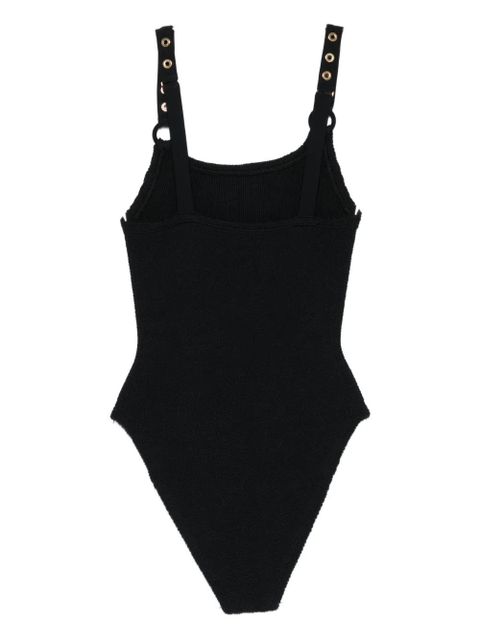 Hunza G Melody eyelet-detail swimsuit - Black - zdjęcie produktu nr 2