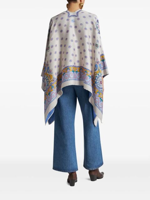 ETRO floral-print cape - White