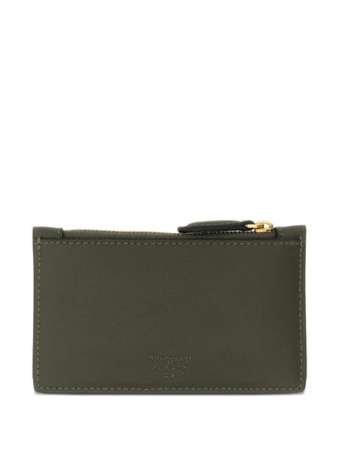 PINKO Airone leather logo-plaque card holder - Green - zdjęcie produktu nr 2
