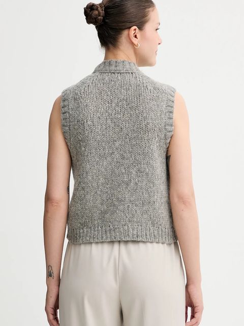 Marc O'Polo kamizelka z wełną damski kolor szary ciepły 5000007307