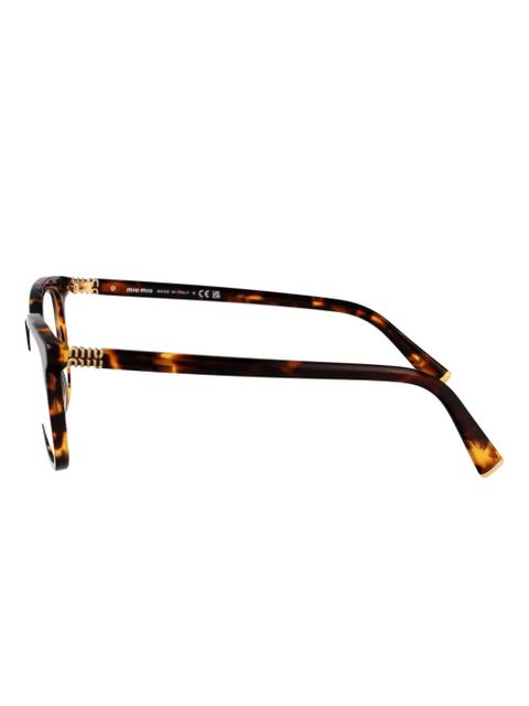 Miu Miu Eyewear tortoiseshell round-frame glasses - Brown