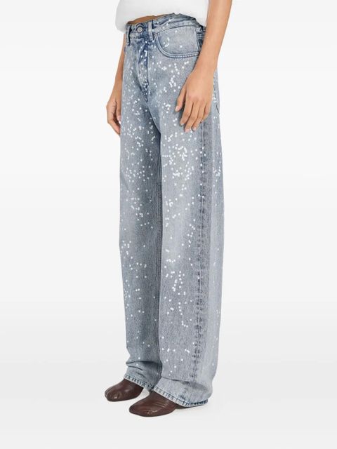 MM6 Maison Margiela paint-splatter five-pocket jeans - Blue