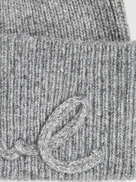 Karl Lagerfeld czapka z domieszką wełny K/SIGNATURE kolor szary A4W33009