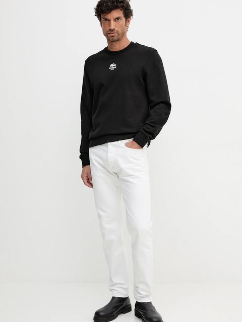 Lacoste bluza bawełniana kolor czarny z nadrukiem SH2736 - zdjęcie produktu nr 2