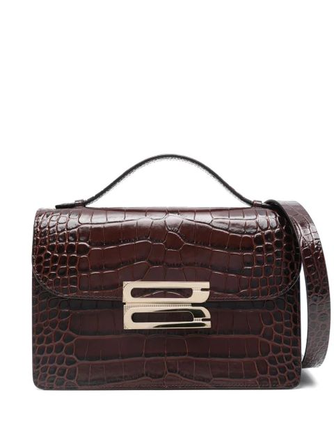 Victoria Beckham embossed-crocodile shoulder bag - Brown - zdjęcie produktu nr 1