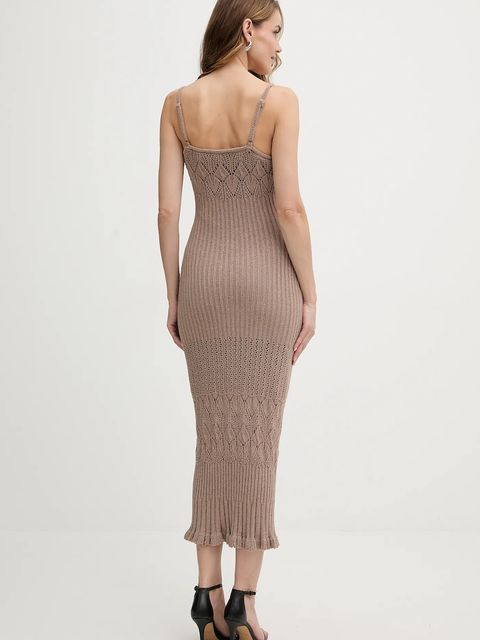 Guess sukienka SHINJU kolor beżowy maxi dopasowana W5BK91 Z4060