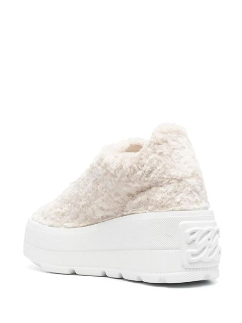 Casadei 80mm low-top fleece sneakers - Neutrals