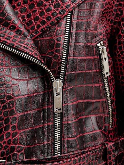 Gestuz ramoneska skórzana kolor bordowy przejściowa 10910558