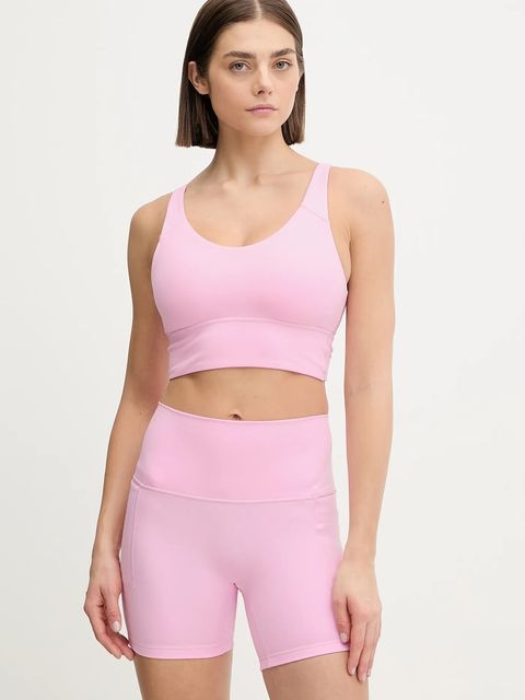 adidas Performance szorty treningowe damskie kolor różowy gładkie high waist KT3302 - zdjęcie produktu nr 2