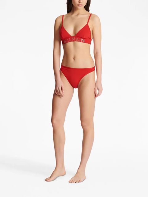 Balmain logo-embellished bikini set - Red