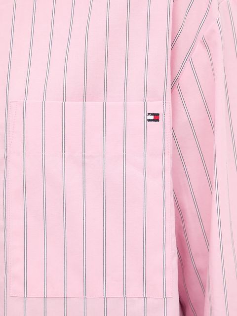 Tommy Hilfiger koszula bawełniana damska kolor różowy relaxed z kołnierzykiem klasycznym WW0WW45892