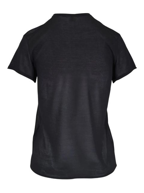 TOTEME silk short-sleeve T-shirt - Black - zdjęcie produktu nr 2