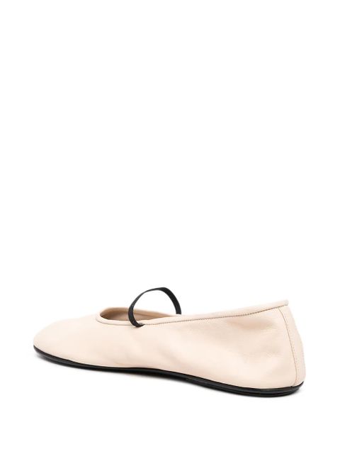 The Row almond-toe elasticated-strap ballerina flats - Neutrals