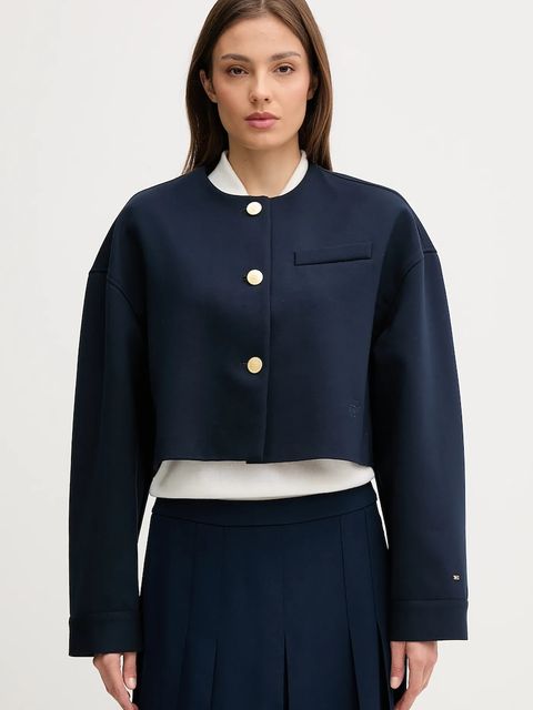 Tommy Hilfiger marynarka kolor granatowy oversize gładka WW0WW46519 - zdjęcie produktu nr 1