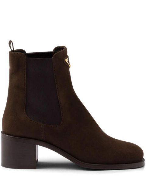 Prada suede 55mm Chelsea booties - Brown - zdjęcie produktu nr 1