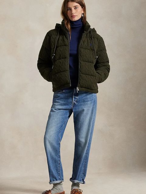 Polo Ralph Lauren kurtka wełniana kolor zielony zimowa oversize 211A92614 - zdjęcie produktu nr 2