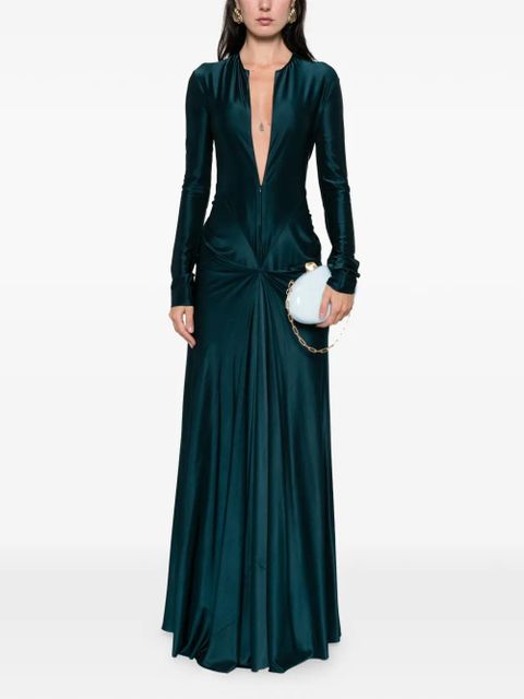 Victoria Beckham Cut-Out long-sleeve maxi dress - Blue