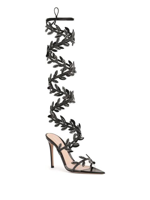 Gianvito Rossi 105m Crystal Flavia sandals - Black