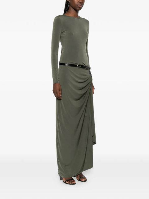 Coperni long-sleeve draped maxi dress - Green