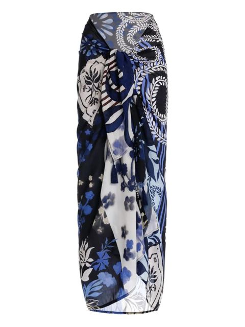 Agua By Agua Bendita Marine floral-print sarong - MULTICOLOR