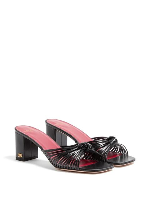 Valentino Garavani Annet Kidskin Slide Sandals 60Mm - Black - zdjęcie produktu nr 2