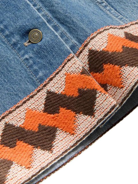 Valentino Garavani jacquard-trim mini skirt - Blue