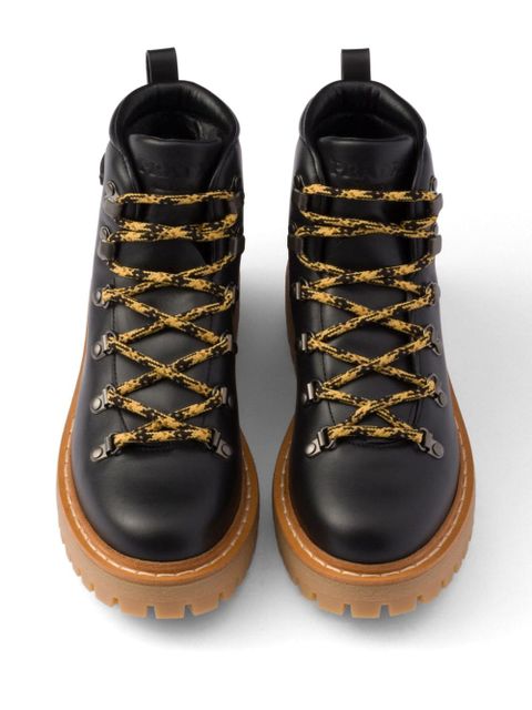 Prada leather combat boots - Black