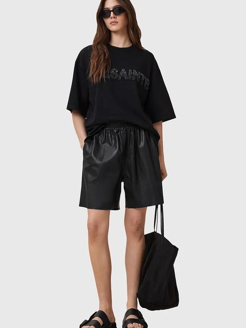 AllSaints t-shirt bawełniany AMELIE damski kolor czarny W123JC