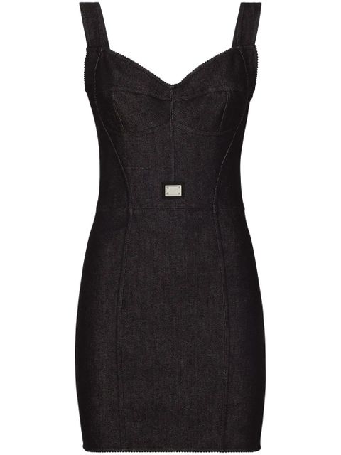 Dolce & Gabbana logo-plaque bustier dress - Black - zdjęcie produktu nr 1