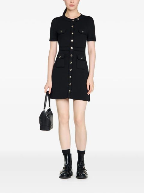 SANDRO mini button-detail dress - Black - zdjęcie produktu nr 2