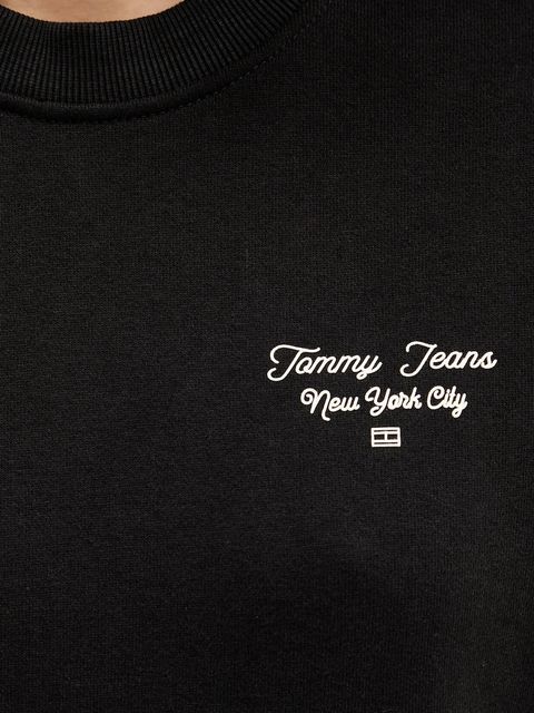 Tommy Jeans bluza bawełniana damska kolor czarny z nadrukiem DW0DW21960