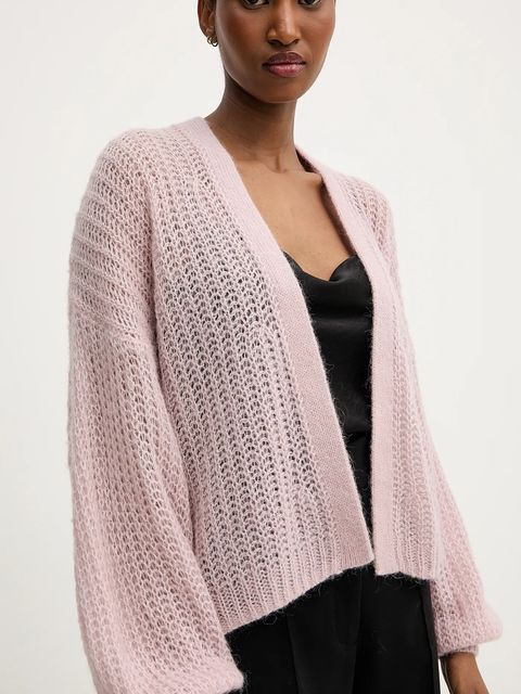 BOSS Orange kardigan z domieszką wełny damski kolor różowy lekki 50545878