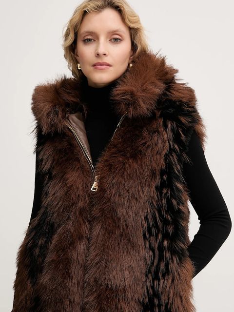 Fracomina bezrękawnik kolor brązowy przejściowy FR25WC4006O44501