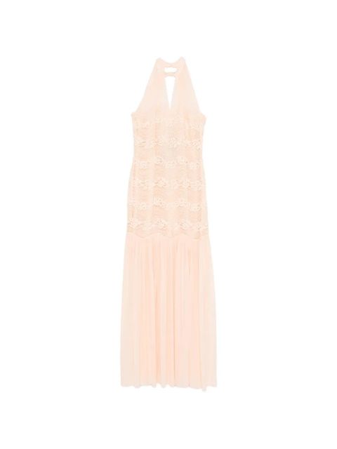 TWINSET laced pleated maxi dress - Pink - zdjęcie produktu nr 1