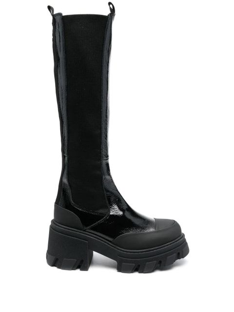 GANNI Cleated knee-high boots - Black - zdjęcie produktu nr 1
