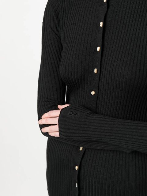 Jil Sander round neck ribbed cardigan - Black