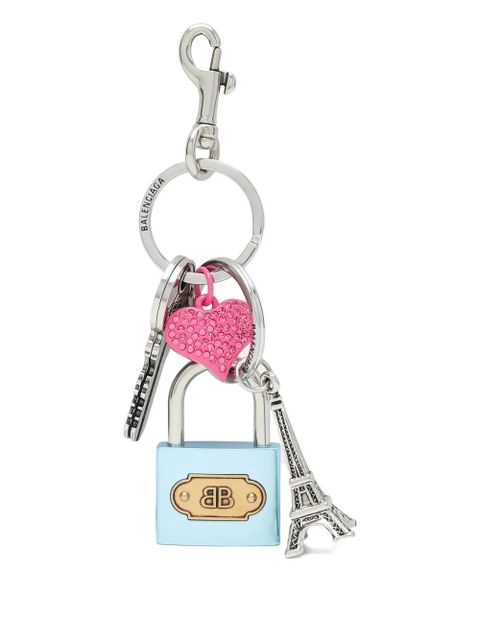 Balenciaga padlock charm keyring - Silver