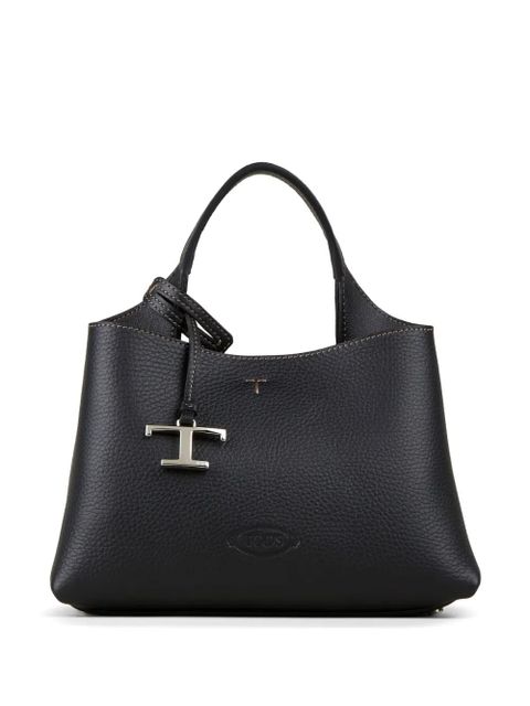 Tod's logo-pendant leather tote bag - Black - zdjęcie produktu nr 1