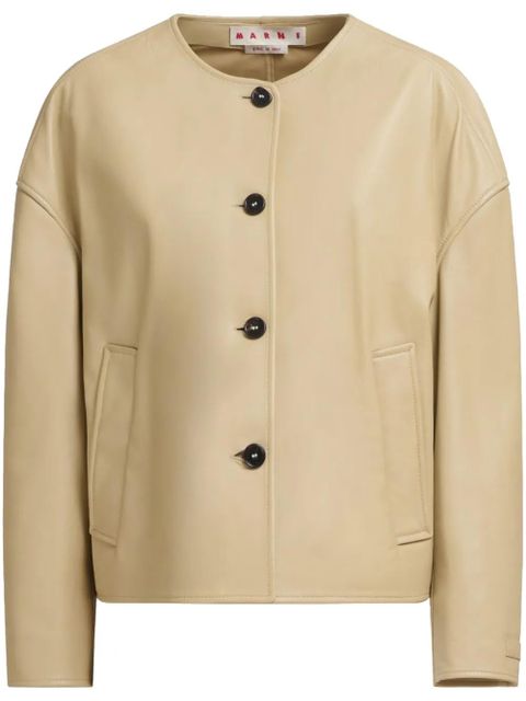 Marni leather jacket - Neutrals - zdjęcie produktu nr 1
