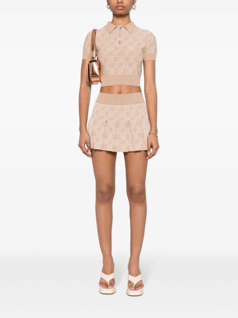 MISBHV monogram-jacquard cropped polo shirt - Neutrals - zdjęcie produktu nr 2